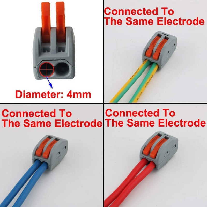 CESFONJER 2 Port Cable Connectors, Lever Compact Plug-In Terminals (33