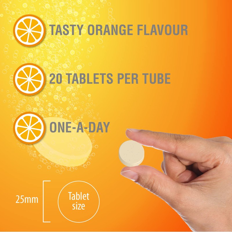Vitamin C 1000mg & Zinc 15mg Orange Flavour Effervescent Tablets