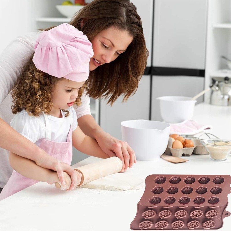 OMDBAGD 2 Pack Valentine's Day Silicone Molds Chocolate Candy Mold