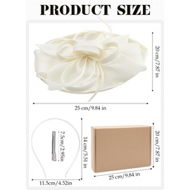 Zinniday Feather Tea Party Hat - White Vintage 1920s 50s Victoria Elegant Derby Fascinators with Hair Clip, 2025 Kentucky Fascinator Hat for Lady Women Girls Church Renaissance Masquerade Dress Up