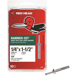 1/4 in. x 1-1/2 in. Steel Hammer-Set Nail Drive Concrete Anchors (50-Pack)