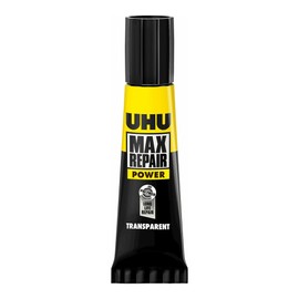 UHU Max Repair Power Adhesive - Clear, 0.28 Ounce, All Purpose Strong and Flexible Hold, Indoor and Outdoor Use, Gap Filling, Waterproof, Dishwasher-Safe, Temperature & UV Resistant