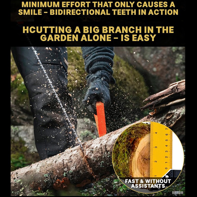 Pocket Chainsaw 26in Tree Limb Hand Rope Chain Saw 11