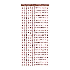PartyDeco Glittery Curtain Hearts Rose Gold Romantic Decoration for Valentine's Day Wedding Hen Night Event Photo Backdrop Reusable