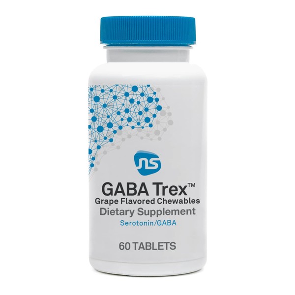 NeuroScience GABA Trex - L-Theanine Chewables to Support Calm and Sleep in Adults & Children (60 Grape Flavor Chewable Tablets)