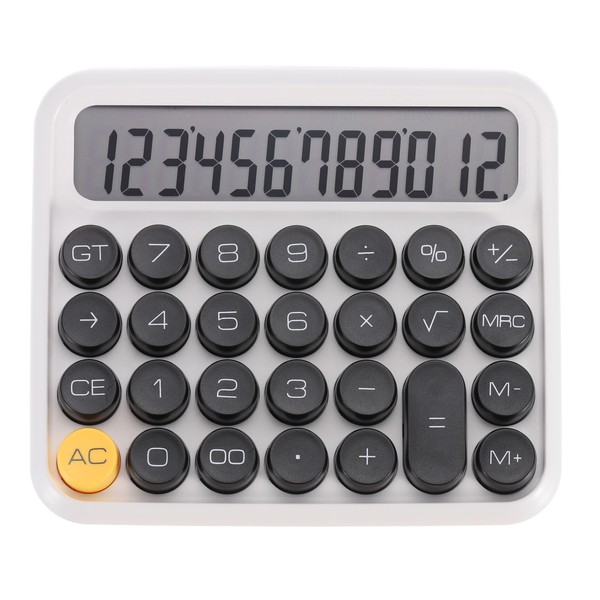 PATIKIL Mechanical Switch Calculator, Battery Powered 12 Digit Large LED