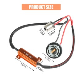 RACOONA 50W 6 Ohm Headlight Bulb Relay Harness Adapter Anti Flicker Error Decoder,Car Accessories HB4 9006 LED Load Resistor Kit for Fog Lights Daytime Running (1156(BA15s))