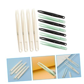 TEHAUX 12Pcs Precision Tweezers for Crafting Jewelry DIY Ergonomic Design Compact Tweezers for Beads Stickers More Colors