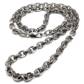 SilverKYASYA Bonsumatsu Six-Letter Shingon Necklace, Amulet, Good Luck, Amulet, Long Paper Chain Necklace, Width 0.2 inches (5 mm), Length 17.7 inches (45 cm), 19.7 inches (50 cm), 23.6 inches (60