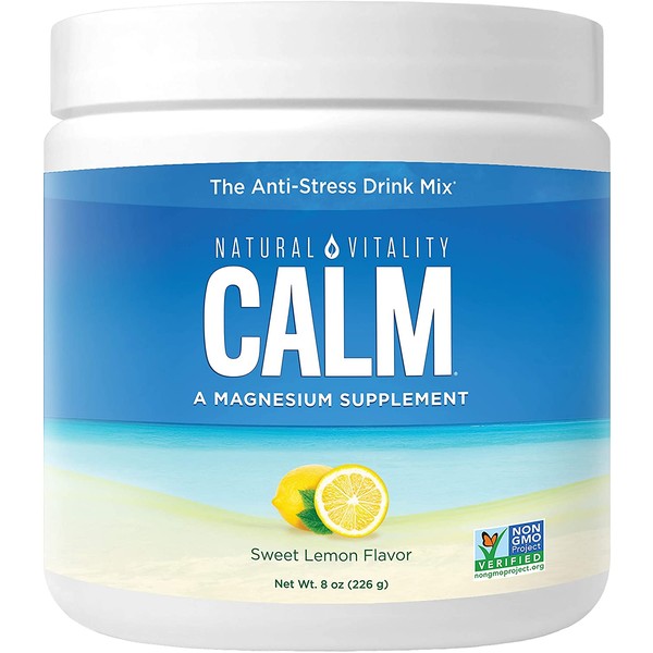 NATURAL VITALITY Sweet Lemon Flavor Magnesium Anti-Stress Drink Mix, 8 OZ