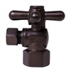 Westbrass 1/4-Turn Cross Handle Angle Stop, 1/2" IPS x 3/8"