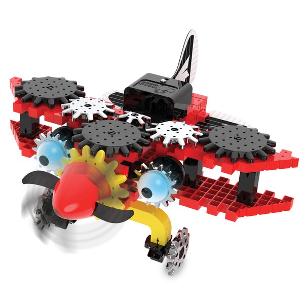 The Learning Journey - Techno Gears - Bionic Biplane - 80+ Pieces - Toy Interlocking Gear Sets for Boys & Girls Ages 6-12 Years - Award Winning Toys, (210536)