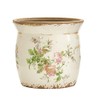 Nearly Natural 8in. Tuscan Ceramic Floral Print Planter