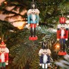 Andiker 6 Pcs Christmas Nutcracker Ornaments, Exquisite Wooden Nutcracker Soldier