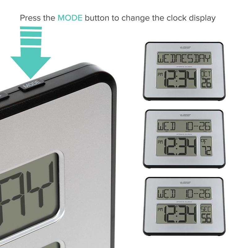 La Crosse Technology 513-1419BLv4-INT Backlight Atomic Full Calendar Clock with