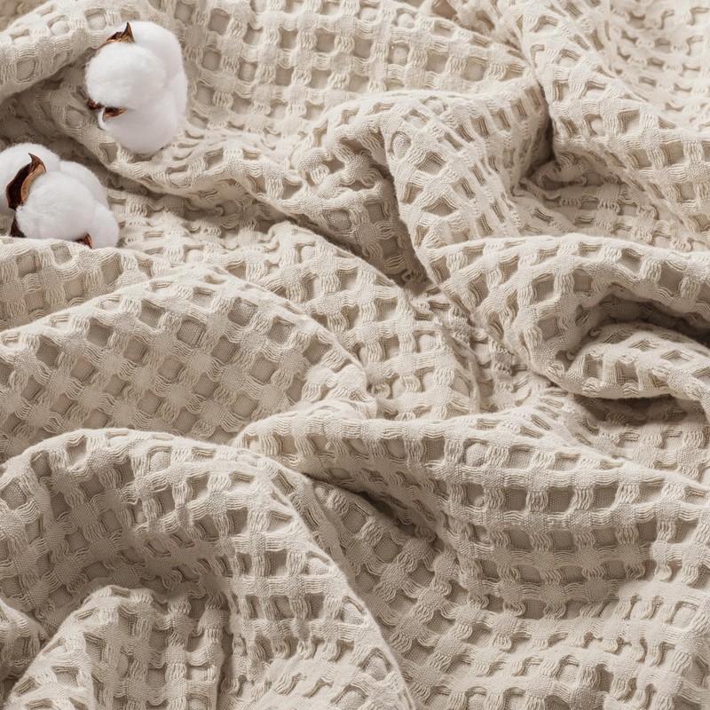Exclusivo Mezcla 100% Cotton Blanket King Size for Bed, Khaki
