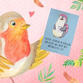 Mr. & Mrs. Panda Grußkarte Tochter Expertin - Geschenk, Liebenswert, Bindung, herzerwärmende Sprüche, Freude, kreativ, Einladungskarte, Zuneigung,