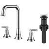 FORIOUS Widespread Bathroom Faucets Polished Chrome, 3 Hole Faucet for