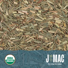 J MAC BOTANICALS Organic Lemongrass (4 oz) Certified USDA Organic, Cut & Sifted Dried Lemongrass tea from Egypt, resealable pouch. Packaged in the USA