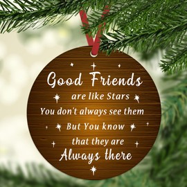 JUESMOS Ceramic Friends Christmas Ornament 2024 Good Friends Gifts Keepsake Christmas Friendship Ornament for Christmas Tree Decorations for Friends Sisters Soul Sister BFF Women