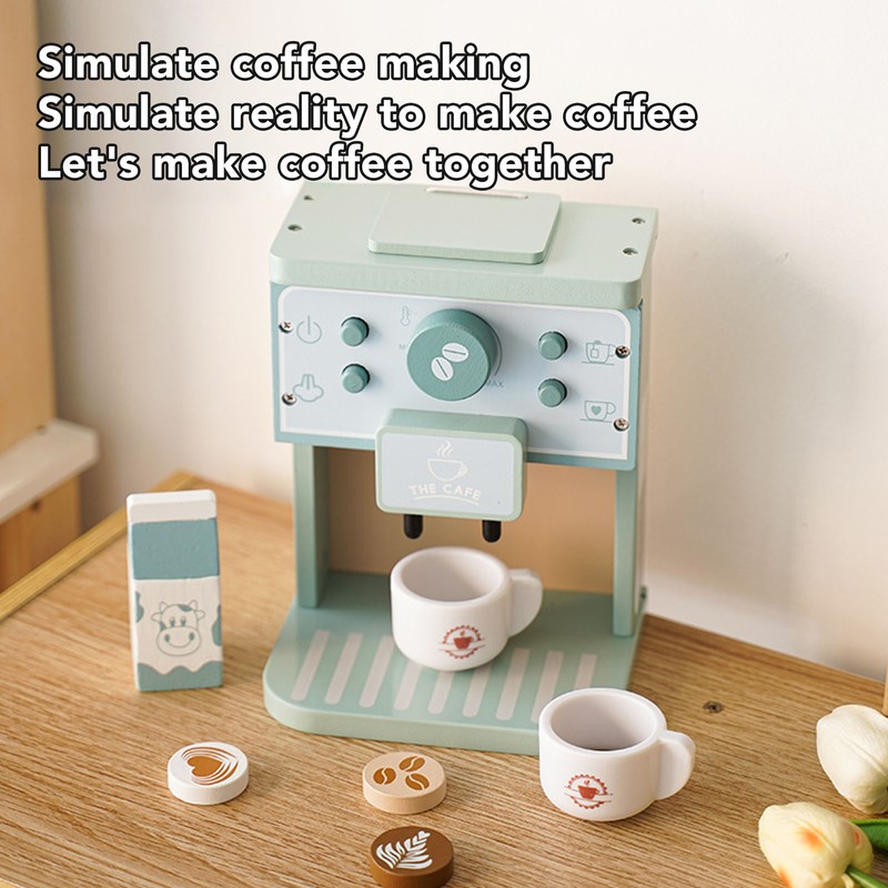 Coffee Maker Toy Fun Early Education Simulation Milk Cups Round
