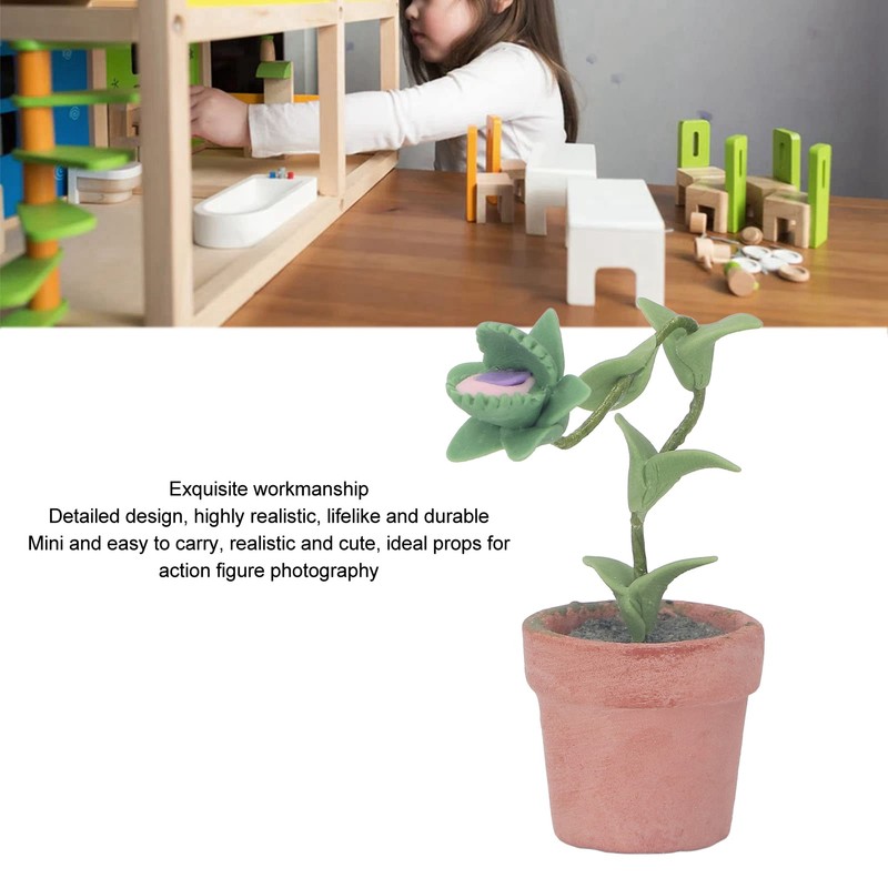Mini Dollhouse Plant Simulation Realistic Vivid Portable Dollhouse Miniature Potted