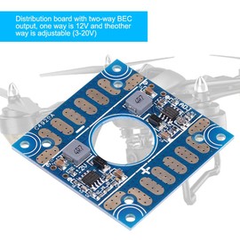 Dilwe ESC Power Distribution Board, 5V 12V Adjustable Voltage, Dual BEC PDB FPV Drone Accessory, ESC Speed Controller Power Distribution Board for Quadcopter Multirotor