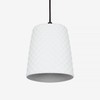 Homebelife Transparent White Ceramic Pendant Light Fixture, 7.5 Inches Height