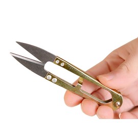 Set of 2 U-Shaped Thread Clip Tailor Yarn Spring Scissors Point Cutter Handy Tools Manual Shears for Sheet Metal and Wire Thread Thread Random Color