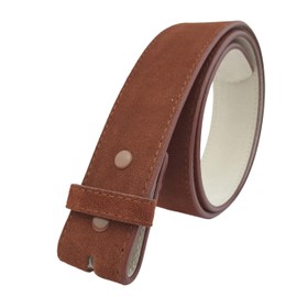 Axesoria Snap-On Genuine Suede Belt Strap Brown M