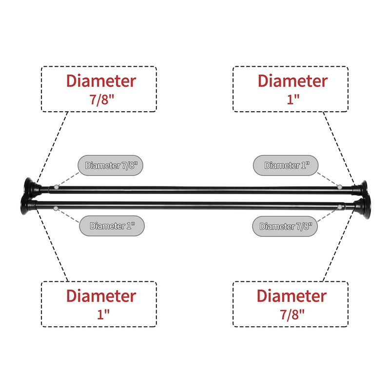 Utopia Alley Adjustable 72-Inch Double Shower Curtain Tension Rods -