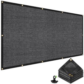FOTMISHU 90% Sunblock Shade Cloth 6ftx8ft+10pcs 4" Ball Bungee, Anti-Aging Sun Mesh UV Resistant net wit Garden Shade Mesh Tarp for Plant Cover Greenhouse, Barn, Kennel, Carport, Flowers, Patio Lawn