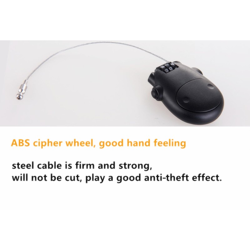 Anti-Theft Telescopic Wire Lock, 3 Position Combination Cable Padlock,Security Password