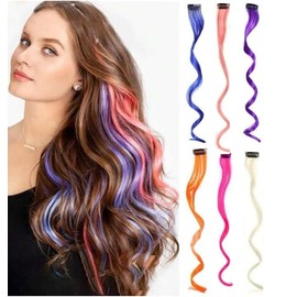 Clip-In Hair Extension Highlights Streaks x 6 (Any 6 Colours)