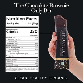 Truvani Plant Based Snack Bars | Chocolate Brownie 12 Pack | 7g Protein | USDA Organic and Vegan | The Only Bar | Dairy, Soy, and Gluten Free | Individually Wrapped