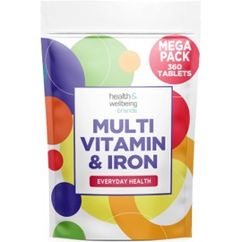 Multivitamin & Iron 360 Tablets | One A Day Formulation for Men Or Women | UK Manufactured | Immune Defence: Vitamin C D & B6 Supports Immune System