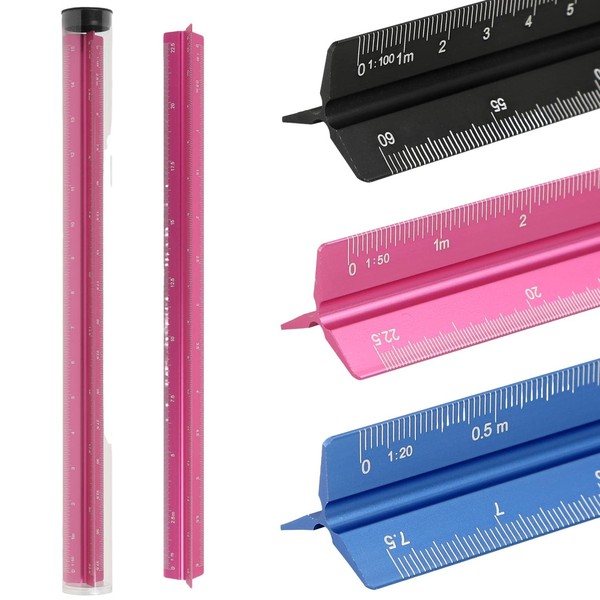 fogman Triangular Scale Aluminum Alloy Scale Ruler, 5.9 inches (15