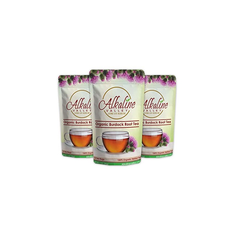 Burdock Root Tea Organic - 100% Alkaline - 15 Unbleached/Chemical-Free