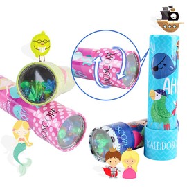 Tin Kaleidoscope Toy - Kaleidoscope for Kids Birthday Gift Stocking Filler (Happy Pirates)