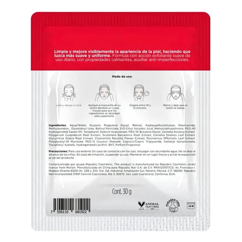 1 X Mascarilla Facial Revlon Con Acido Salicilico + Lha