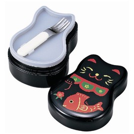 Tatsumiya Lunch Box, Maruko, 2-Tier Bento Box, Black Cat