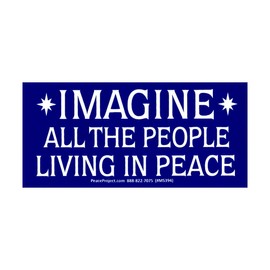Peace Resource Project Imagine All The People Living in Peace John Lennon Quote Small Car Bumper Sticker or Laptop Decal 4.5-by-2.25 Inches