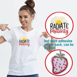 Iron-on Patches 16pcs Logo Embroidered Appliques Patch Repair for Clothing Funny Cute Sew on Patch for Clothes Hat Jeans Jacket DIY Accessories (Slogan)