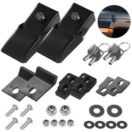 2-piece hood latch installation kit for Wrangler JK hood latch kit with key lock for 2007-2024 Jeep Wrangler JK JL Gladiator JT black exterior accessories (black)
