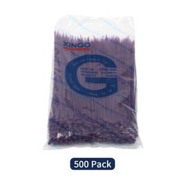 XINGO Purple Cable Ties Pack of 500, 300mm x 3.6mm,Premium Nylon Durable Zip Ties, Self-Locking UV Resistant Nylon Plastic Wire Ties for Indoor and Outdoor