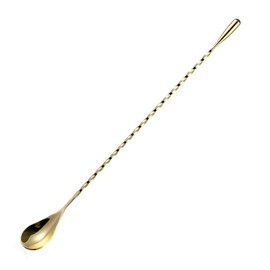 Cocktail Mixing Spoon Stainless Steel Long Cocktail Shaker Barware Mixing Spoon Twisted Bar Spoon 30cm Gold