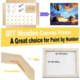 2 Pack 12"x 16" DIY Wood Canvas Stretcher Bars, Canvas Frames Kit-Easy to Assemble,Wooden Frames Kit for Oil Painting,Canvas Painting，Embroidery Stitch and Needlepoint Arts Supplies (12 * 16)