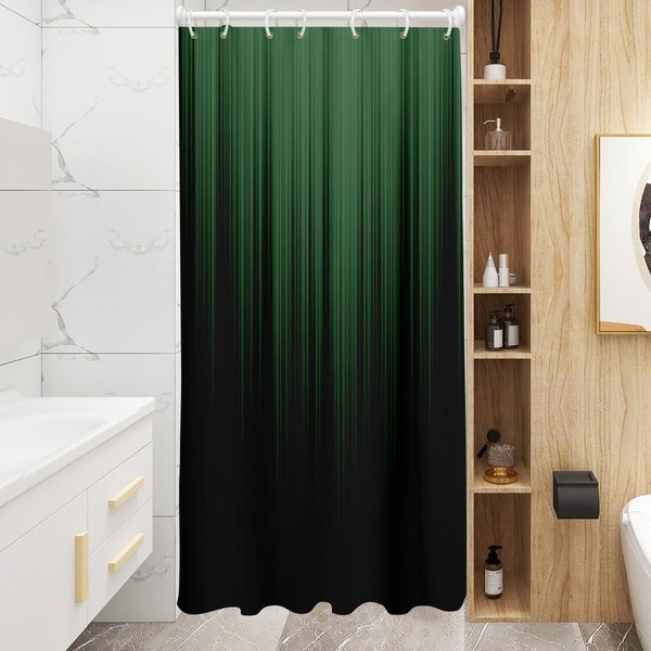 AAtter Green Black Shower Curtain Gradient Stall Small Half Narrow