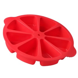 SHEbaking Molde triangular de silicona para hornear panecillos antiadherentes de maíz, molde de silicona de 8 cavidades, perfecto para brownies, magdalenas, cupcakes, jabón, polenta o galletas (rojo)