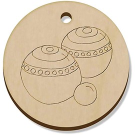 Azeeda 11 x 34mm 'Lawn Bowls' Wooden Pendants/Charms (PN00056763)
